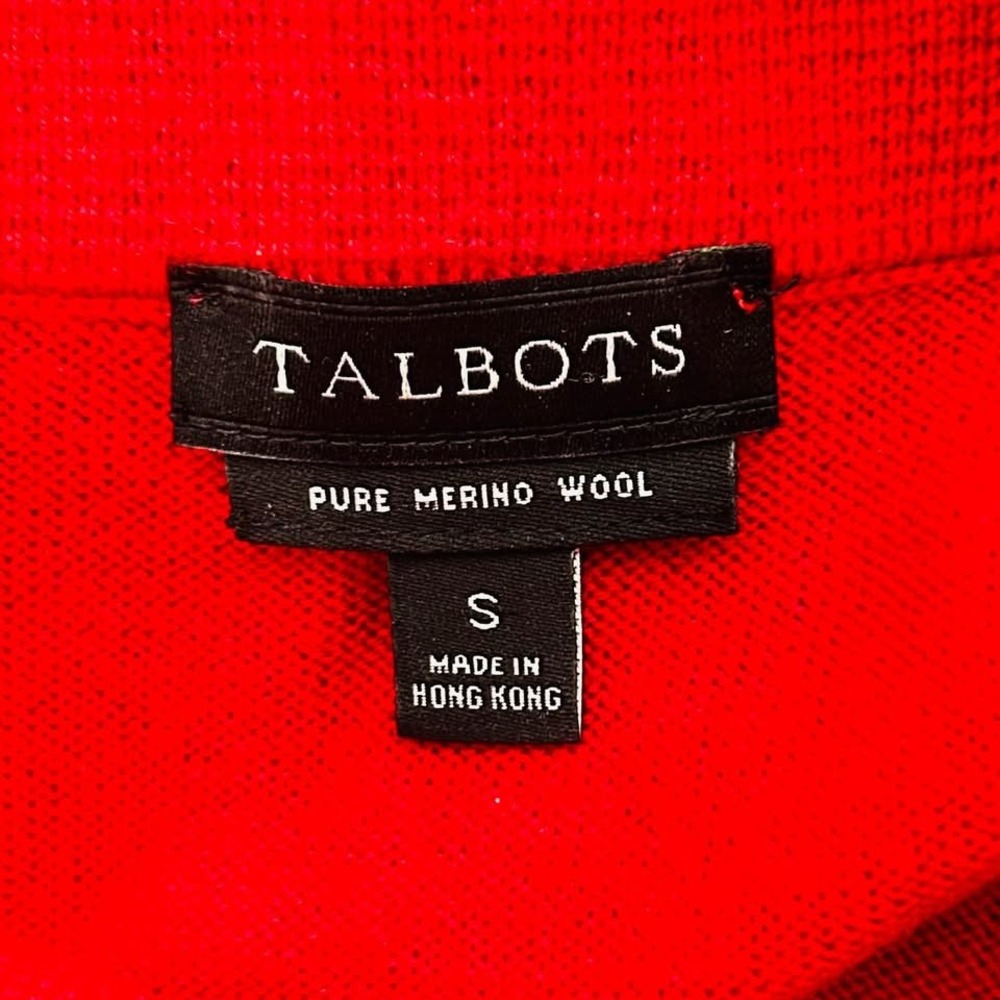 Talbots ~ Classic Red ~ Pure Merino Wool ~ Mock Neck Sweater ~ Size‎ S ~ - Picture 6 of 10